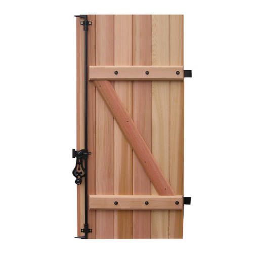 Volet battant BOIS Red Cedar Lames Verticales 27 mm 1 vantail avec pose